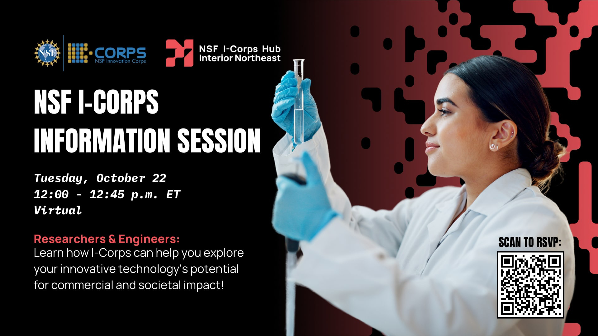 A Hispanic woman in a white coat and blue vinyl gloves holding a test tube 