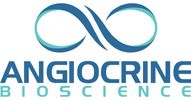 Angiocrine Bioscience logo with the name in green and blue letters and an infinity symbol on top