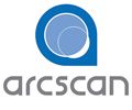 ArcScan logo in blue that looks like a camera lens